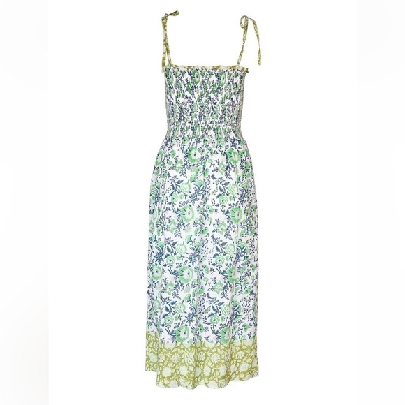 Alix of Bohemia Blue green floral Luna Jardin dress S - Picture 2 of 14